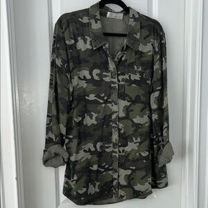Time and Tru Gray Camouflage Shirt